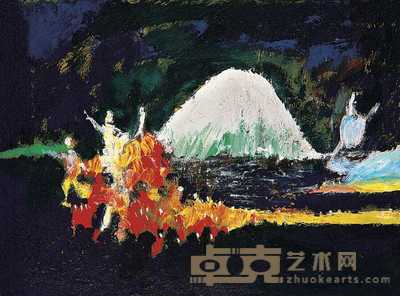 李青萍 1990年作 富士山 41×53cm